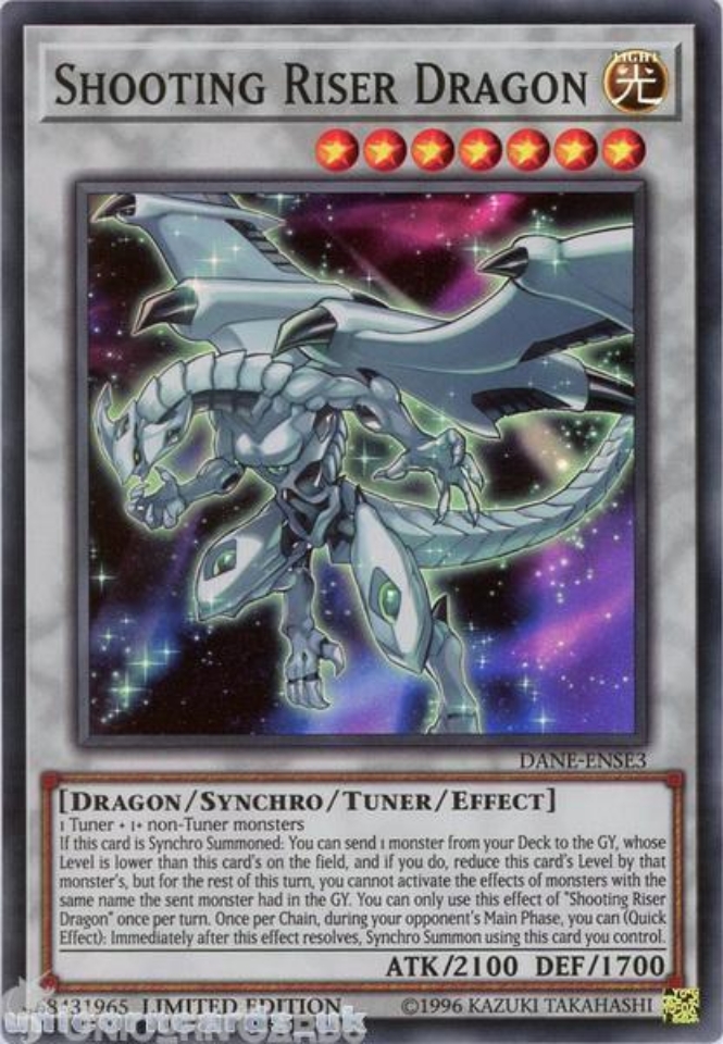 DANE-ENSE3 Shooting Riser Dragon Super Rare Limited Edition Mint YuGiOh ...