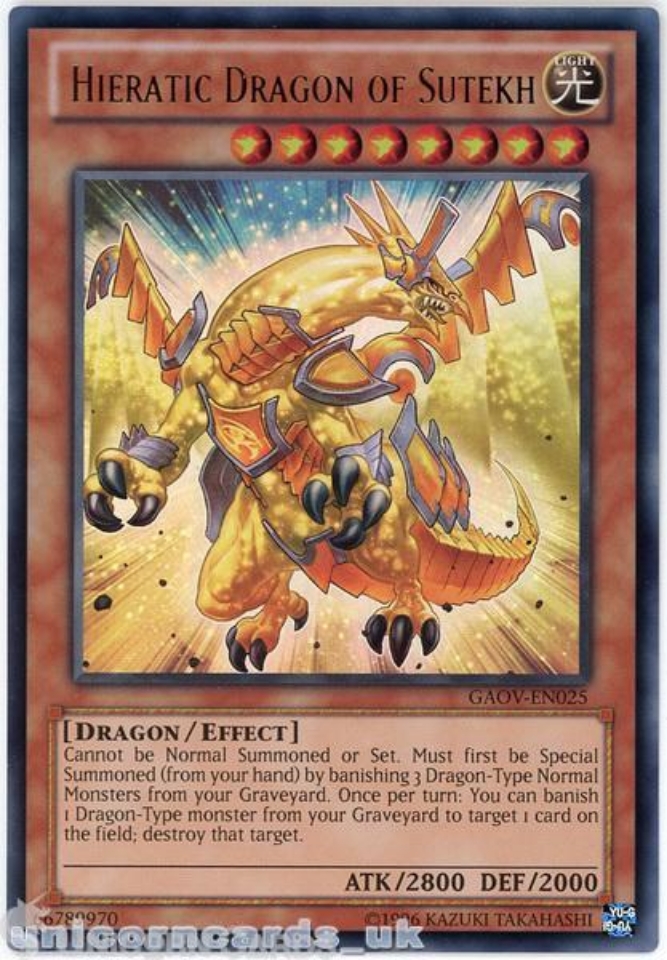 Yu-Gi-Oh! Hieratic Dragon Of Asar (GAOV-EN024) – Rare, 1st Edition, Aus Galactic Overlord