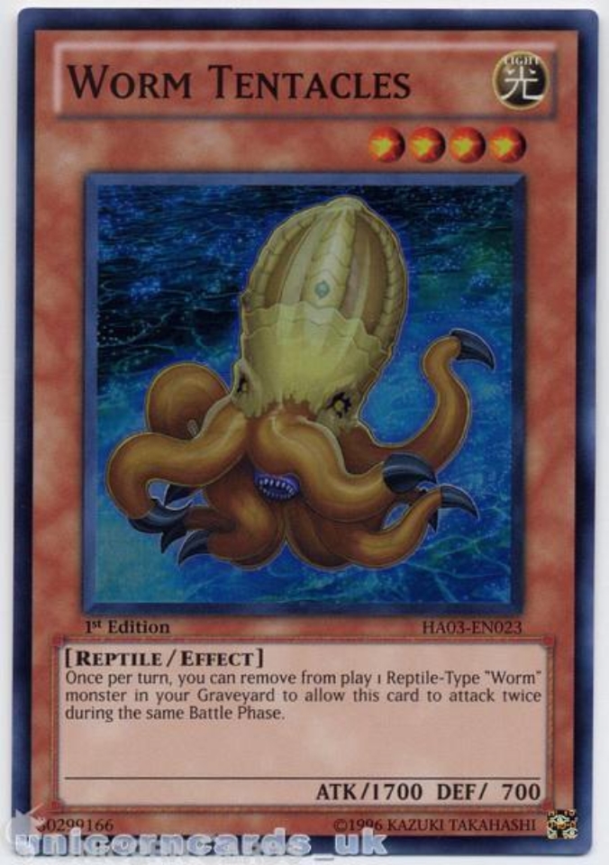 HA03-EN023 Worm Tentacles Super Rare 1st Edition Mint YuGiOh Card ...