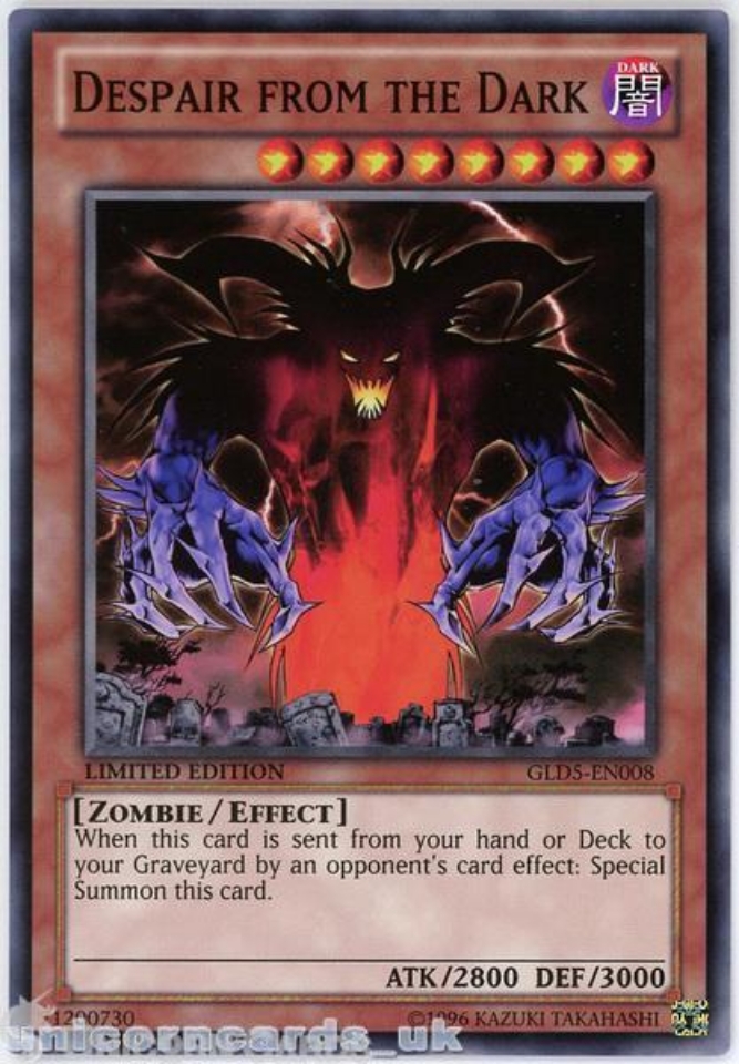GLD5EN008 Despair from the Dark Limited Edition Mint YuGiOh Card