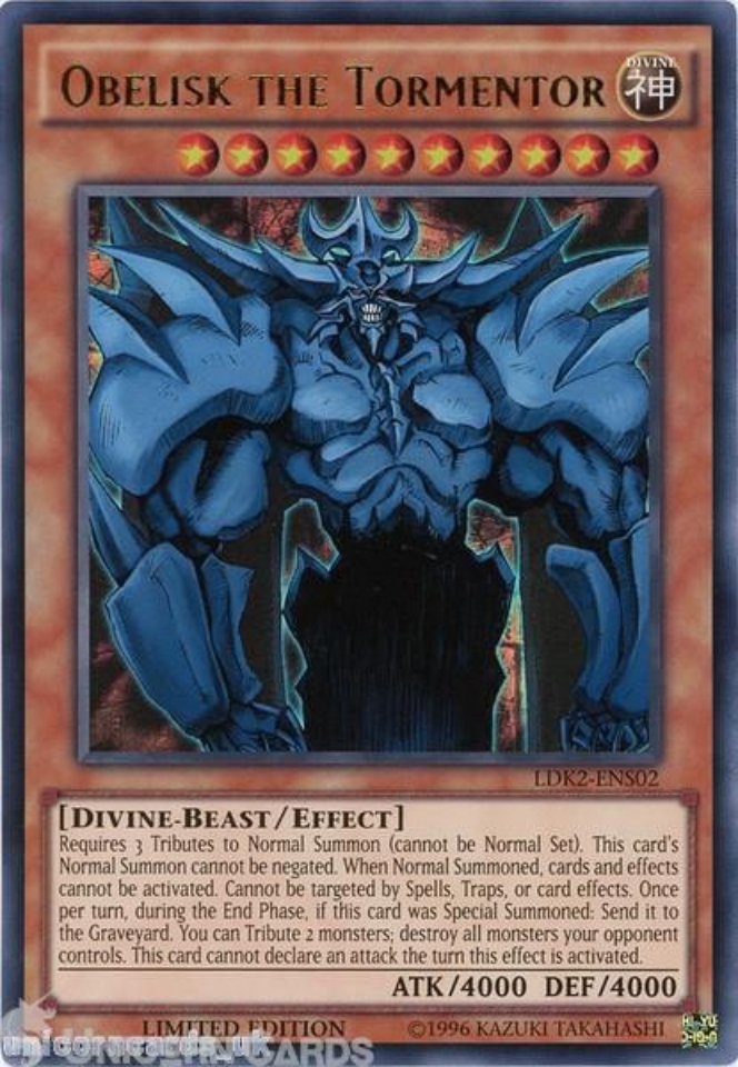 遊戯王 OBELISK THE TORMENTOR LDK2-ENS02 Obelisk the Tormentor Ultra Rare Limited Edition Mint