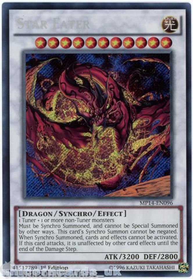 MP14-EN096 Star Eater Secret Rare 1st Edition Mint YuGiOh Card ...