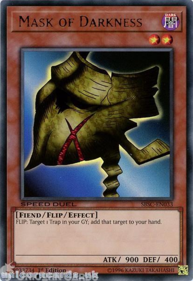 SBSC-EN033 Mask of Darkness Ultra Rare 1st Edition Mint YuGiOh Card ...