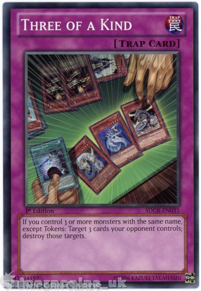 SDCR-EN031 Three of a Kind 1st Edition Mint YuGiOh Card:: Unicorn Cards -  YuGiOh!, Pokemon, Digimon and MTG TCG Cards for Players and Collectors.