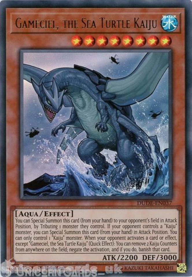 DUDE-EN037 Gameciel, the Sea Turtle Kaiju Ultra Rare 1st Edition YuGiOh ...