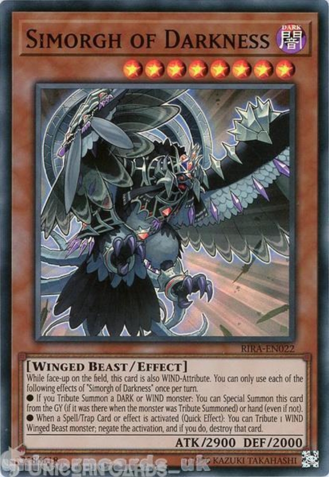 RIRA-EN022 Simorgh of Darkness Super Rare UNL Edition Mint YuGiOh Card::  Unicorn Cards - YuGiOh!, Pokemon, Digimon and MTG TCG Cards for Players and  Collectors.