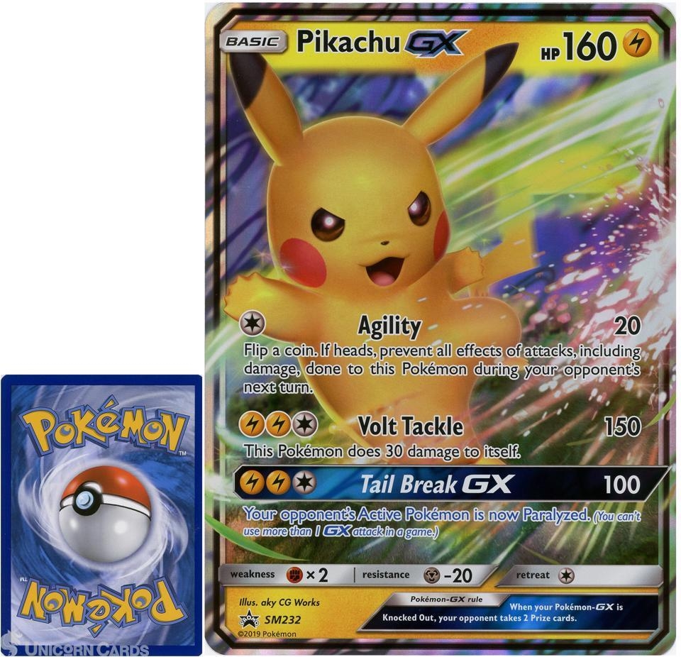 Pikachu GX SM232 JUMBO OVERSIZED Holo Mint Pokemon Card:: Unicorn