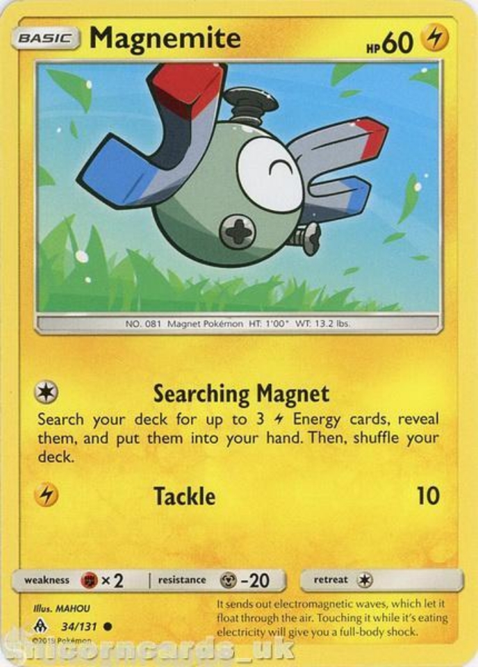 Magnemite 34/131 :: BDRN :: Common Mint Pokemon Card:: Unicorn Cards -  YuGiOh!, Pokemon, Digimon and MTG TCG Cards for Players and Collectors.