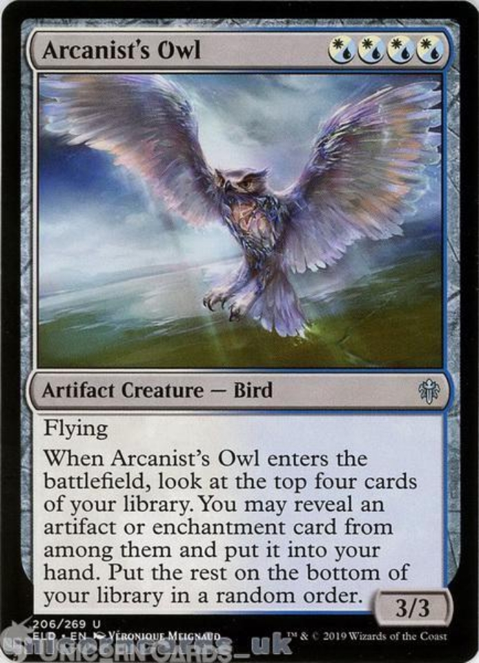 Arcanist's Owl Uncommon Mint MTG Card :: Throne of Eldraine Brawl