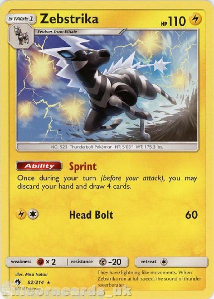 Zebstrika 82/214 Rare Mint Pokemon Card:: Unicorn Cards - YuGiOh ...