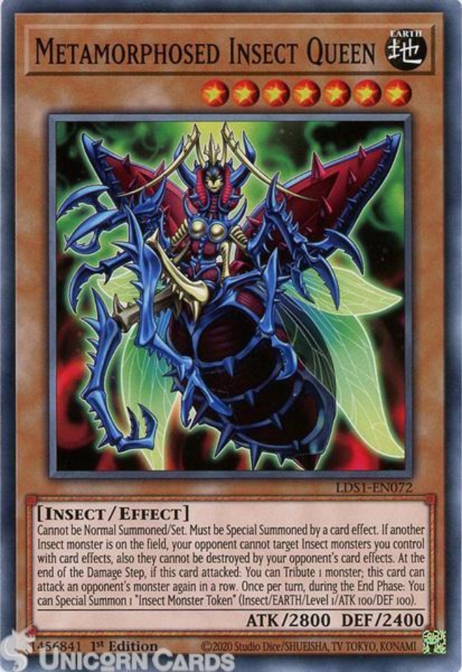 LDS1-EN072 Metamorphosed Insect Queen Common 1st Edition Mint YuGiOh ...