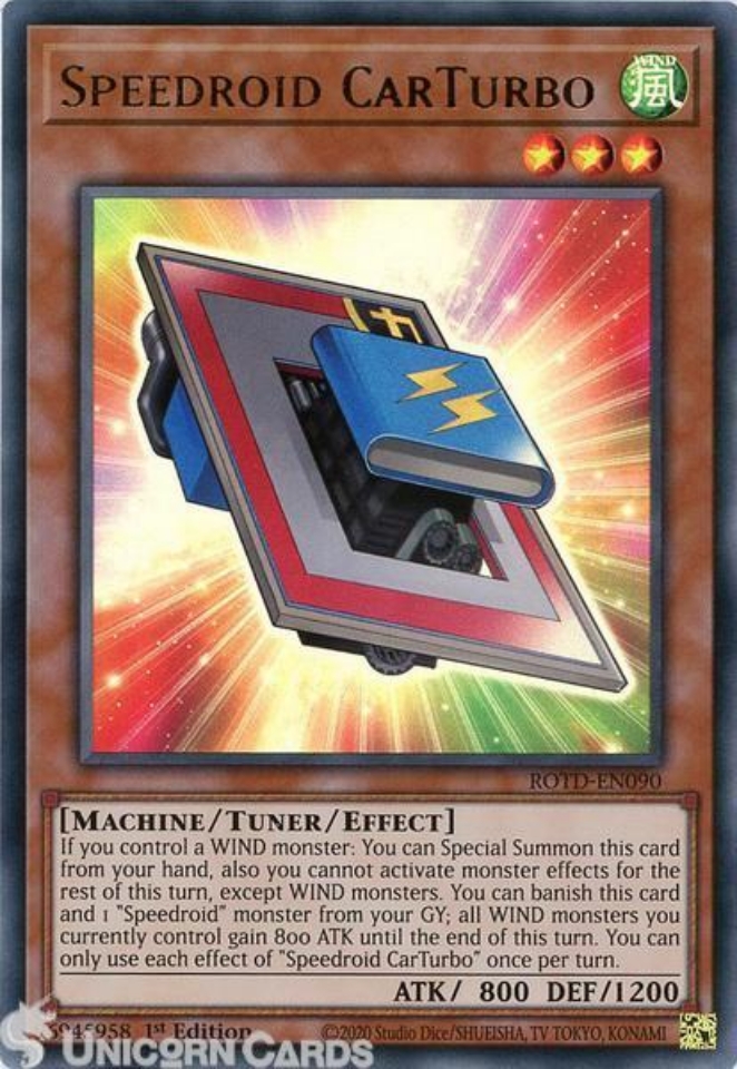 ROTD-EN090 Speedroid CarTurbo Ultra Rare 1st Edition Mint YuGiOh Card ...