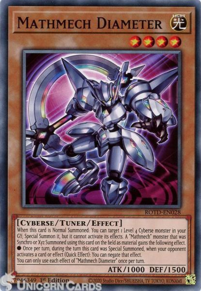 ROTD-EN028 Mathmech Diameter Common 1st Edition Mint YuGiOh Card ...