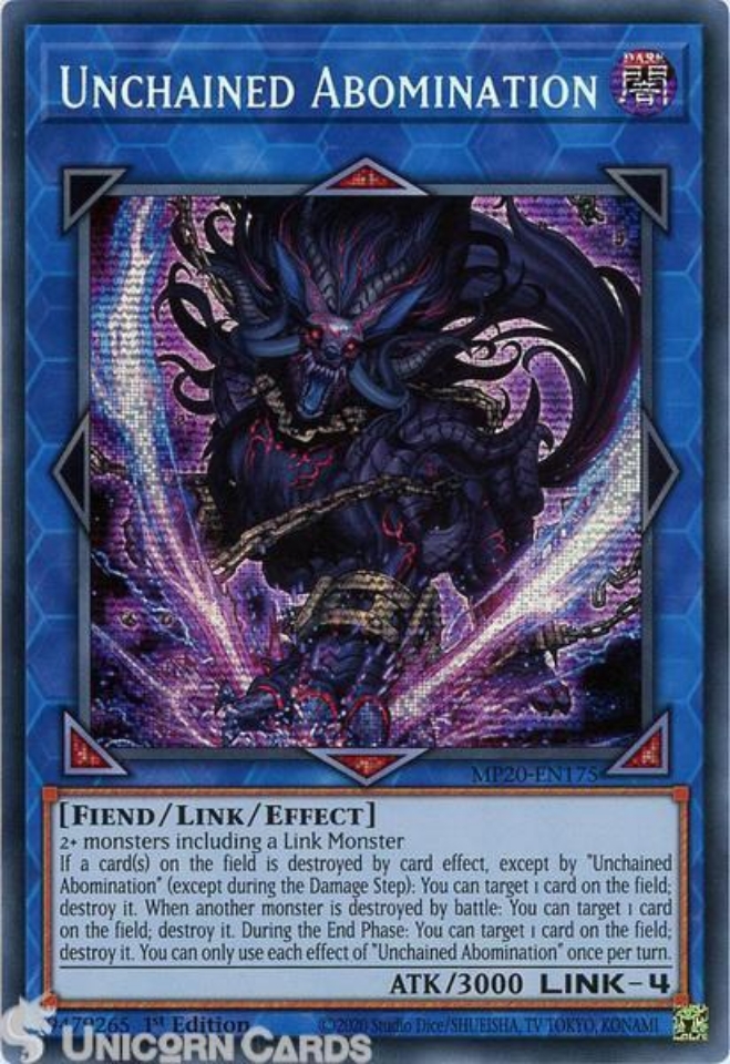 MP20-EN175 Unchained Abomination Prismatic Secret Rare 1st Edition Mint ...