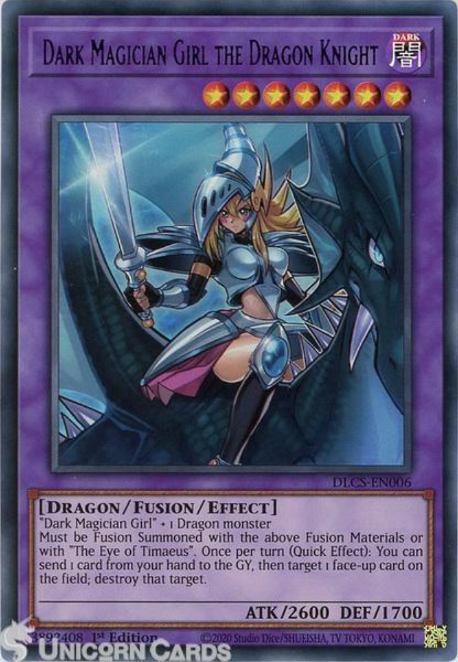2003 Yugioh DARK MAGICIAN GIRL MFC-000 1st Edition Secret