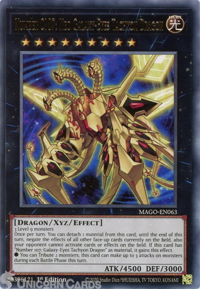 MAGO-EN063 Number C107: Neo Galaxy-Eyes Tachyon Dragon Rare 1st Edition ...