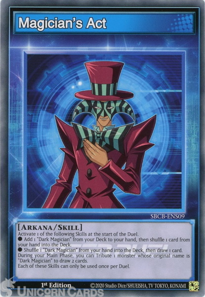 SBCB-ENS09 Magician's Act Common 1st Edition Mint YuGiOh Card:: Unicorn  Cards - YuGiOh!, Pokemon, Digimon and MTG TCG Cards for Players and  Collectors.