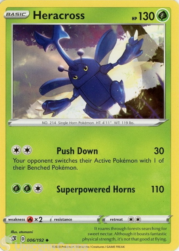 Heracross 006/192 Uncommon Mint Pokemon Card :::: Unicorn Cards