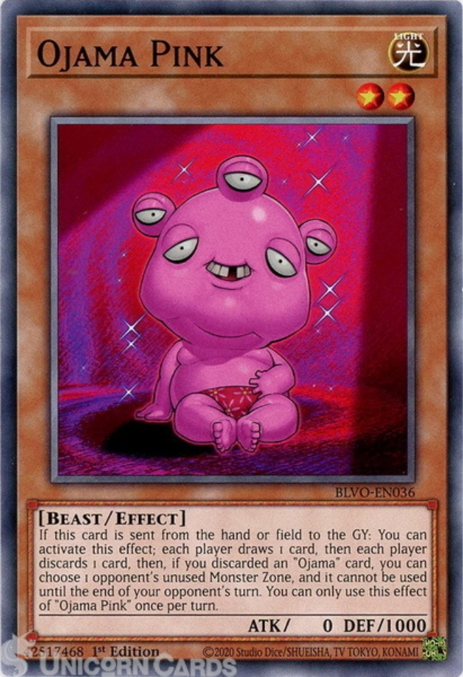 BLVO-EN036 Ojama Pink Common 1st Edition Mint Yu-Gi-Oh! Card