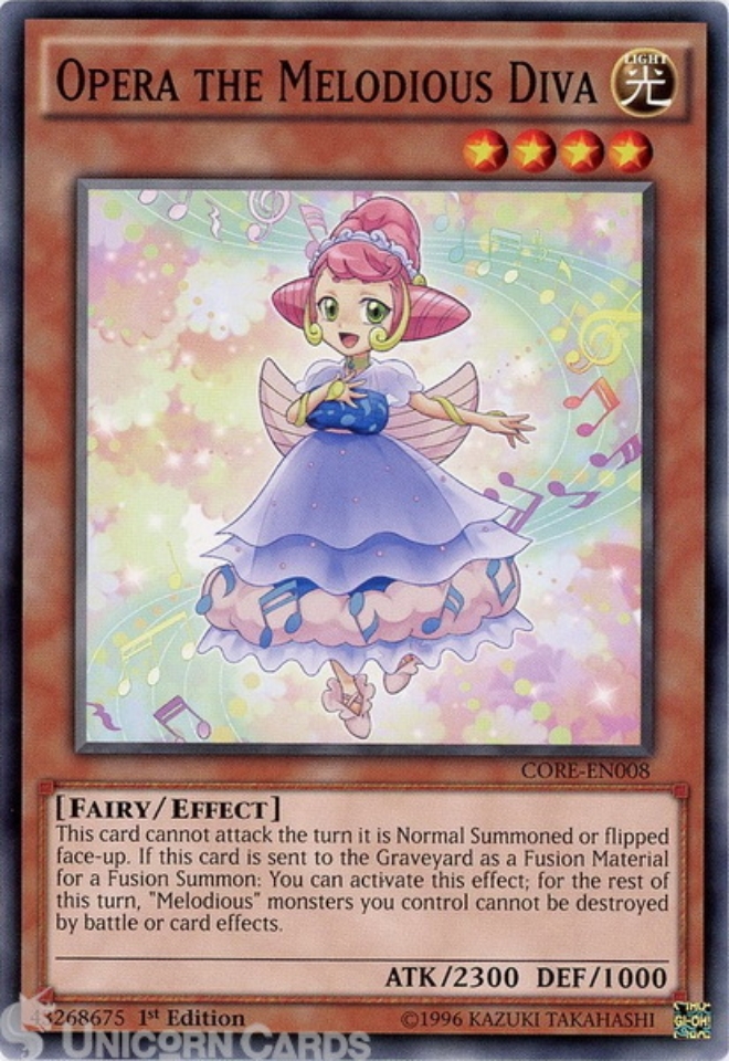 CORE-EN008 Opera the Melodious Diva Common 1st Edition Mint Yu-Gi-Oh! Card::  Unicorn Cards - YuGiOh!, Pokemon, Digimon and MTG TCG Cards for Players and  Collectors.