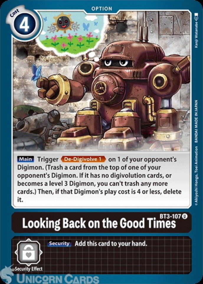 BT3-107 Looking Back on the Good Times Uncommon Mint Digimon Card:: Unicorn  Cards - YuGiOh!, Pokemon, Digimon and MTG TCG Cards for Players and  Collectors.
