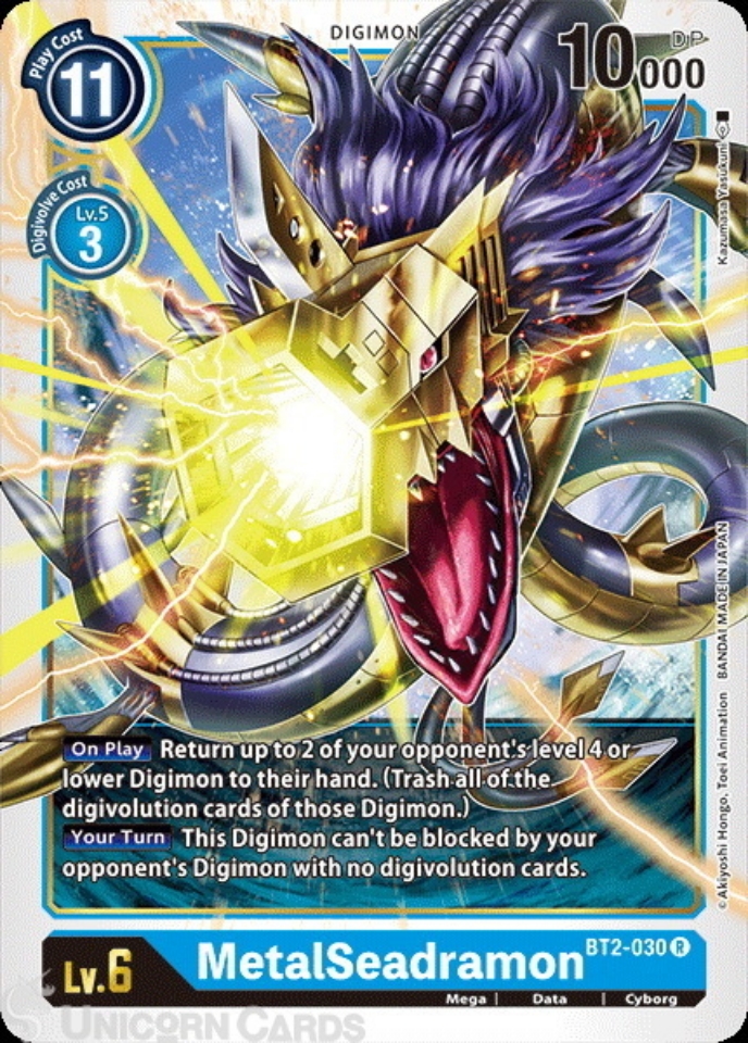 BT2-030 MetalSeadramon Rare Mint Digimon Card:: Unicorn Cards - YuGiOh ...
