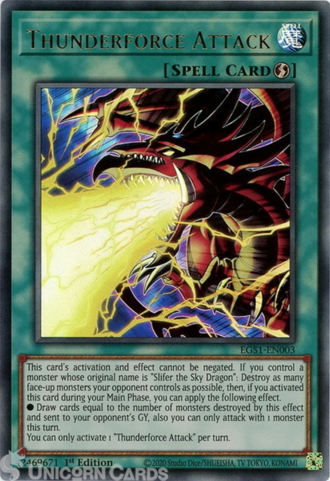 EGS1-EN003 Thunderforce Attack Ultra Rare 1st Edition Mint YuGiOh Card::  Unicorn Cards - YuGiOh!, Pokemon, Digimon and MTG TCG Cards for Players and  Collectors.
