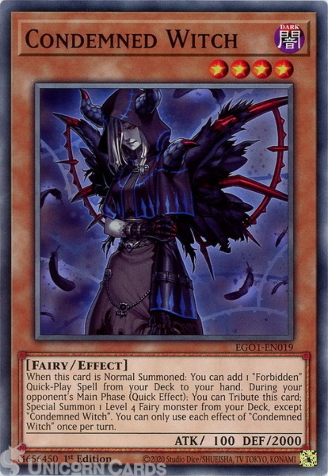 EGO1-EN019 Condemned Witch Common 1st Edition Mint YuGiOh Card