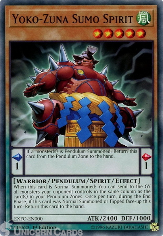 EXFO-EN000 Yoko-Zuna Sumo Spirit Common 1st Edition Mint YuGiOh Card ...