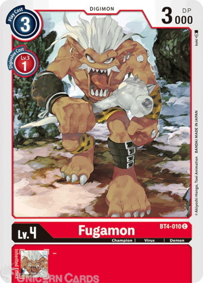 BT4-010 Fugamon Common Mint Digimon Card:: Unicorn Cards - YuGiOh ...
