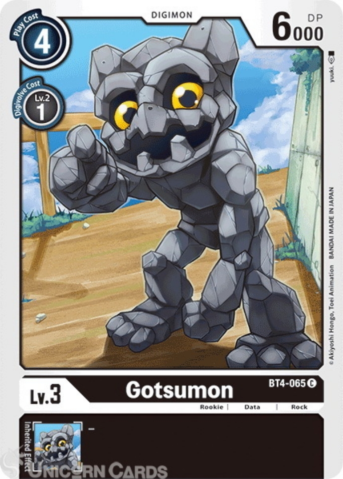 BT4-065 Gotsumon Common Mint Digimon Card:: Unicorn Cards - YuGiOh ...