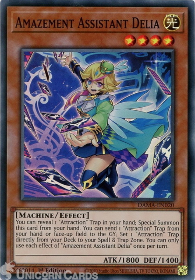 DAMA-EN020 Amazement Assistant Delia Super Rare 1st Edition Mint YuGiOh Card::  Unicorn Cards - YuGiOh!, Pokemon, Digimon and MTG TCG Cards for Players and  Collectors.