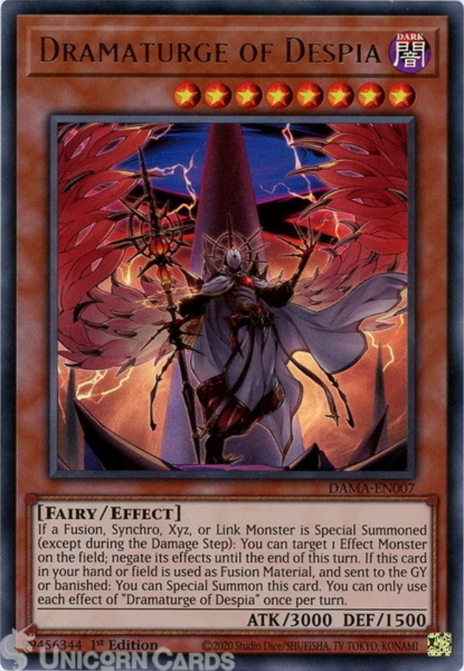 DAMA-EN007 Dramaturge of Despia Ultra Rare 1st Edition Mint YuGiOh Card::  Unicorn Cards - YuGiOh!, Pokemon, Digimon and MTG TCG Cards for Players and  Collectors.