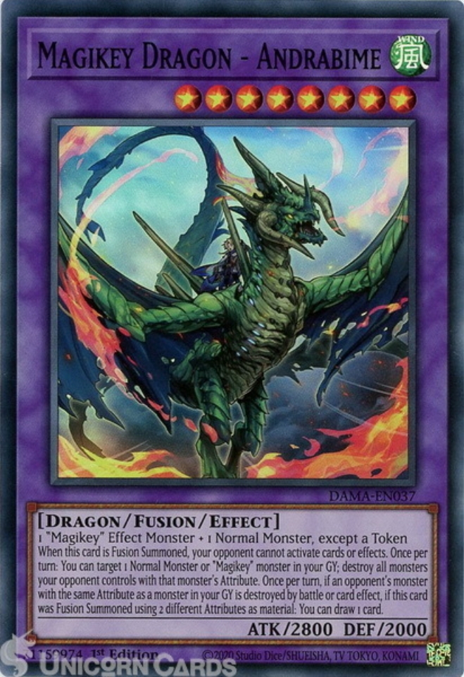 DAMA-EN037 Magikey Dragon - Andrabime Super Rare 1st Edition Mint ...