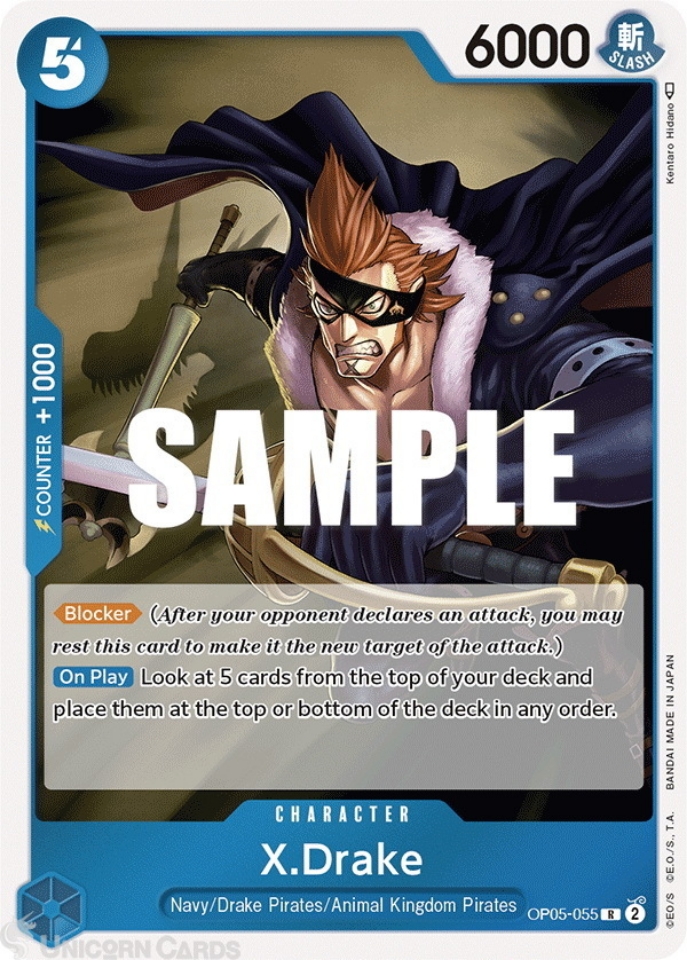 OP05-055 X.Drake :: Rare One Piece TCG Card :: OP05: Awakening Of