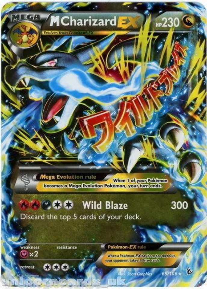 Pokemon Mega M Charizard EX 69/106 OVERSIZED JUMBO Holofoil