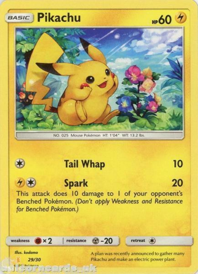 000 Pikachu 29/30 TK2 Mint Pokemon Card:: Unicorn Cards - YuGiOh