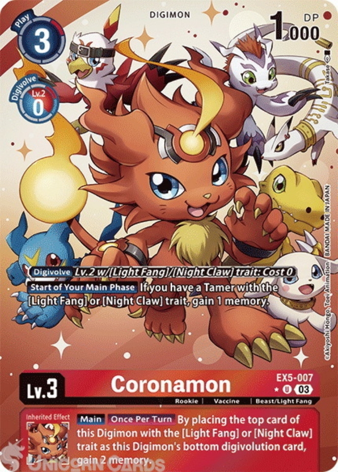 EX5-007 Coronamon :: Uncommon Alternative Art Digimon Card :: EX05 ...