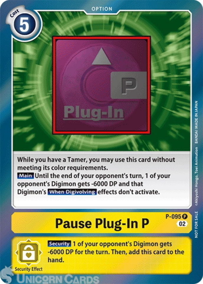 P 095 Pause Plug In P: Promo Digimon Card: EX05: Animal Colosseum 3rd Anniversary Update Pack