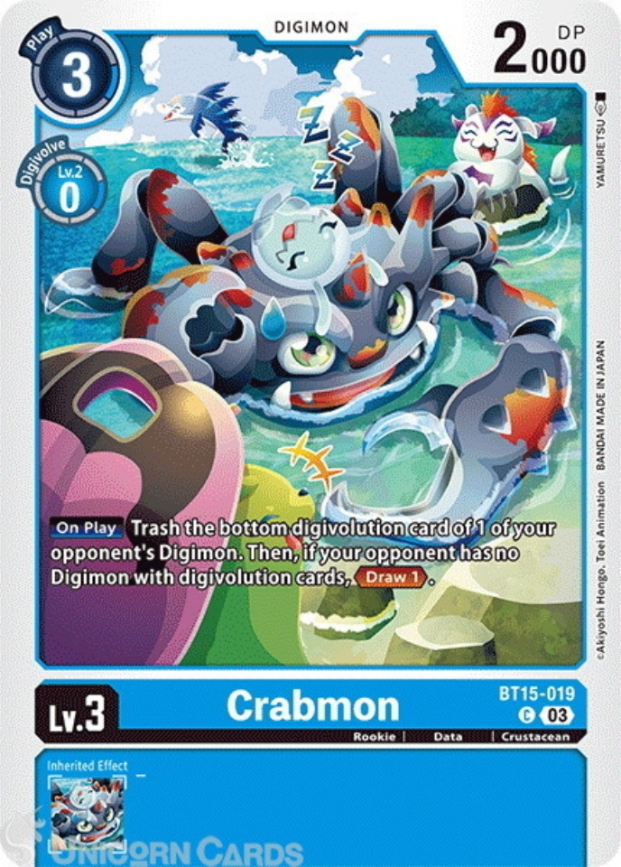 BT15-019 Crabmon Common Digimon Card : BT-15: Exceed Apocalypse ...