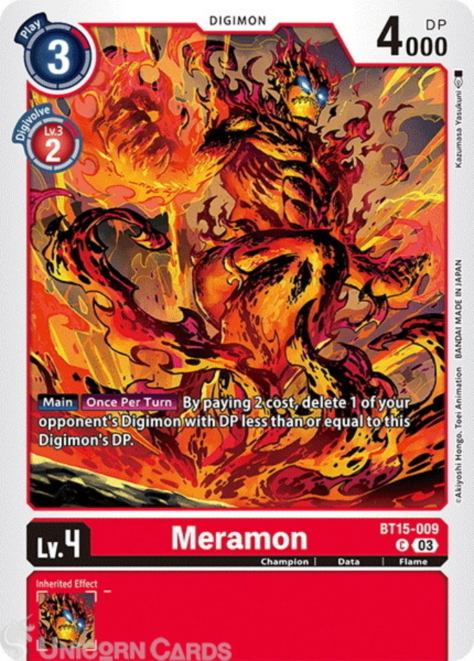BT15-009 Meramon Common Digimon Card : BT-15: Exceed Apocalypse ...