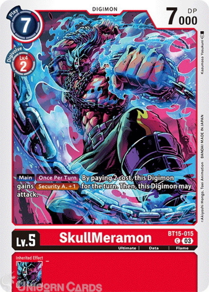 BT15-015 SkullMeramon Common Digimon Card : BT-15: Exceed Apocalypse ...