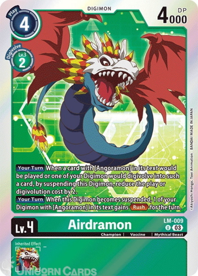 LM-009 Airdramon Uncommon English Exclusive Digimon Card : BT-15 ...