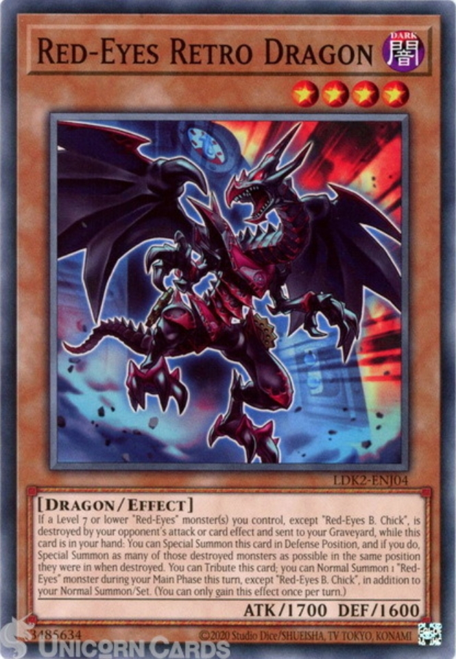 LDK2ENJ04 RedEyes Retro Dragon UNL 2024 Edition Mint YuGiOh Card