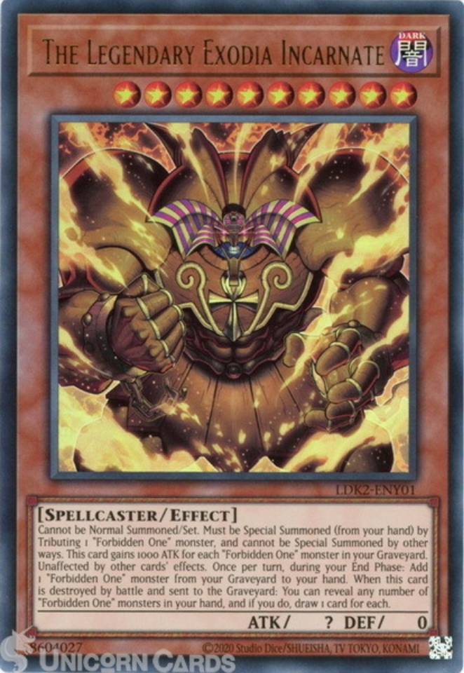 LDK2-ENY01 The Legendary Exodia Incarnate Ultra Rare UNL 2024 Edition ...