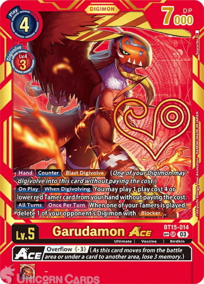 デジモンカード ガルダモンACE BT15-014　希少レア SP ガルダモンACE(パラレル) 販売 | [BT15] エクシード