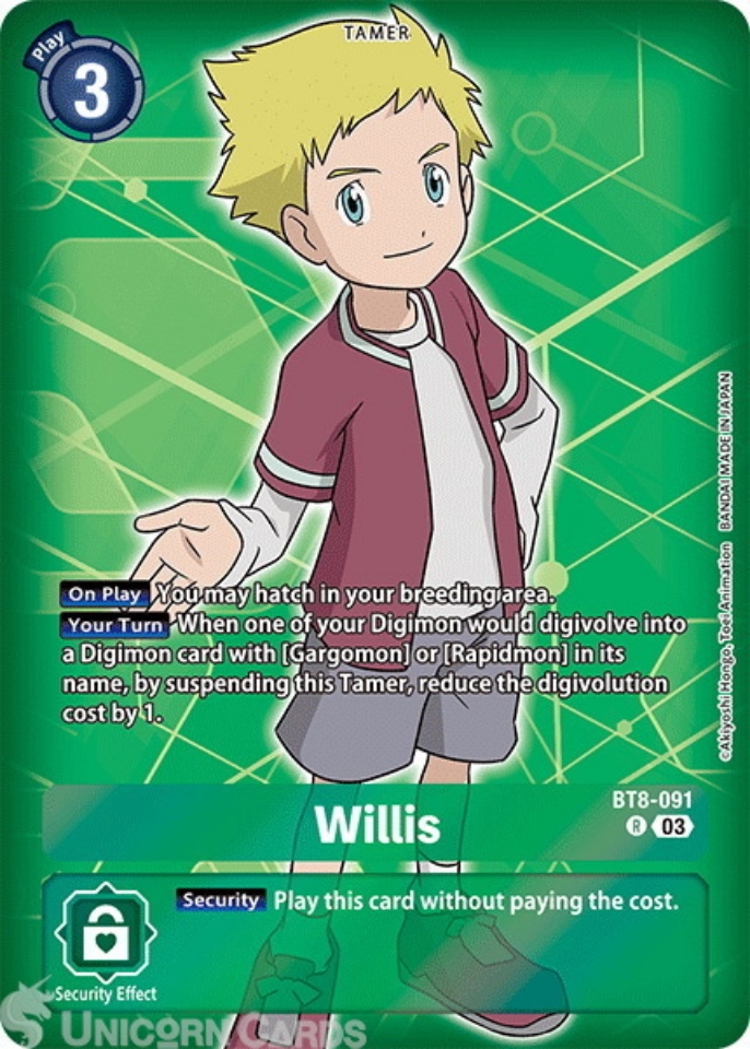 BT8-091 Willis Rare Foil Digimon Card : ST17: Advanced Deck Set ...