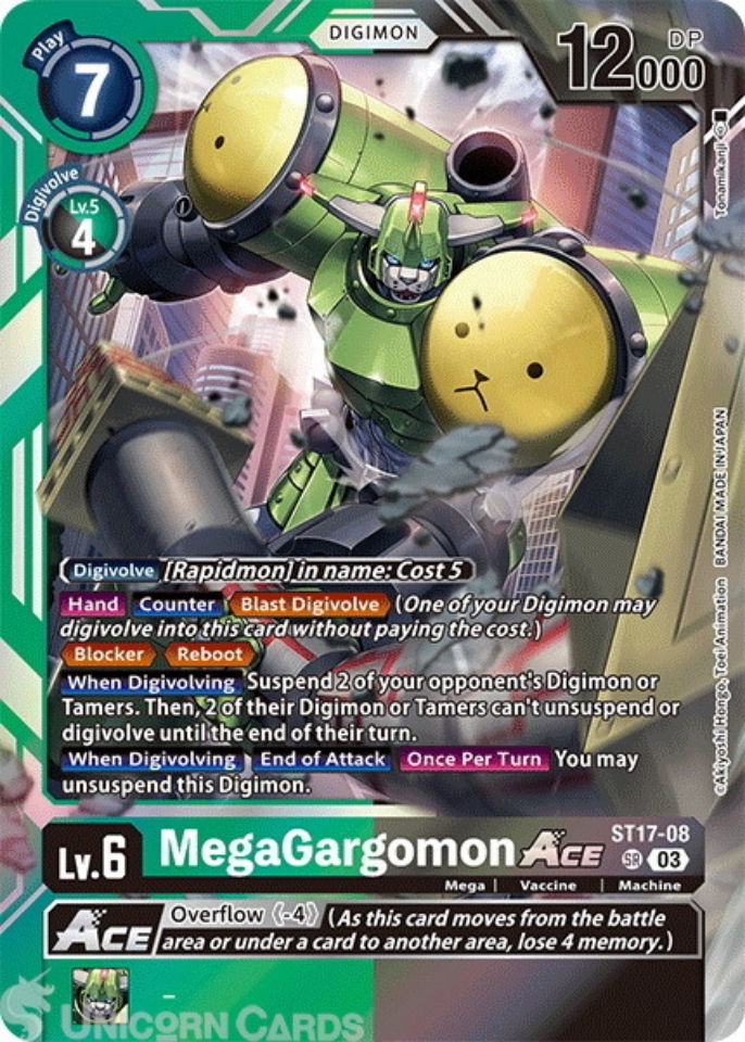 ST17-08 MegaGargomon ACE Super Rare Foil Digimon Card : ST17: Advanced ...