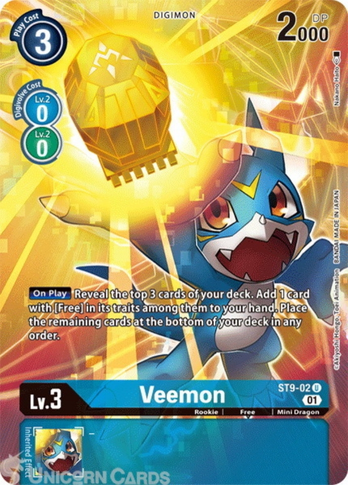ST9-02 Veemon Uncommon Foil Alternative Art Digimon Card : PB13: Royal ...