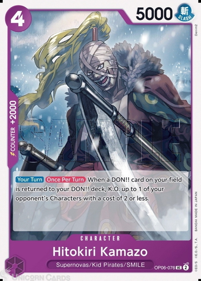 OP06-076 Hitokiri Kamazo : Uncommon One Piece English TCG Card